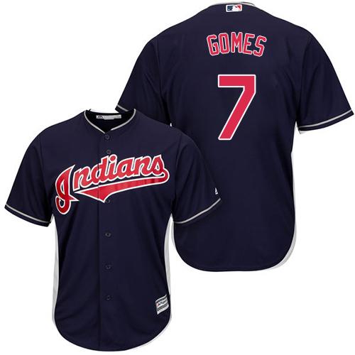 Indians #7 Yan Gomes Navy Blue Alternate Stitched Youth MLB Jersey
